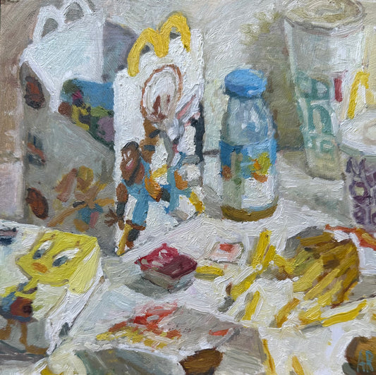 McDonald’s-happy-meal-space-jam-original-oil-painting-still-life 
