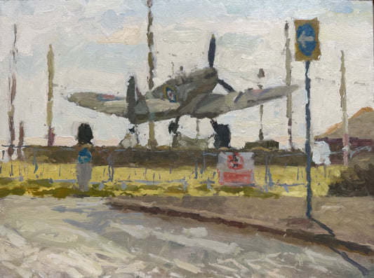 Painting-of-a-replica-full-size-spitfire-by-northern-painter-Adam-ralston