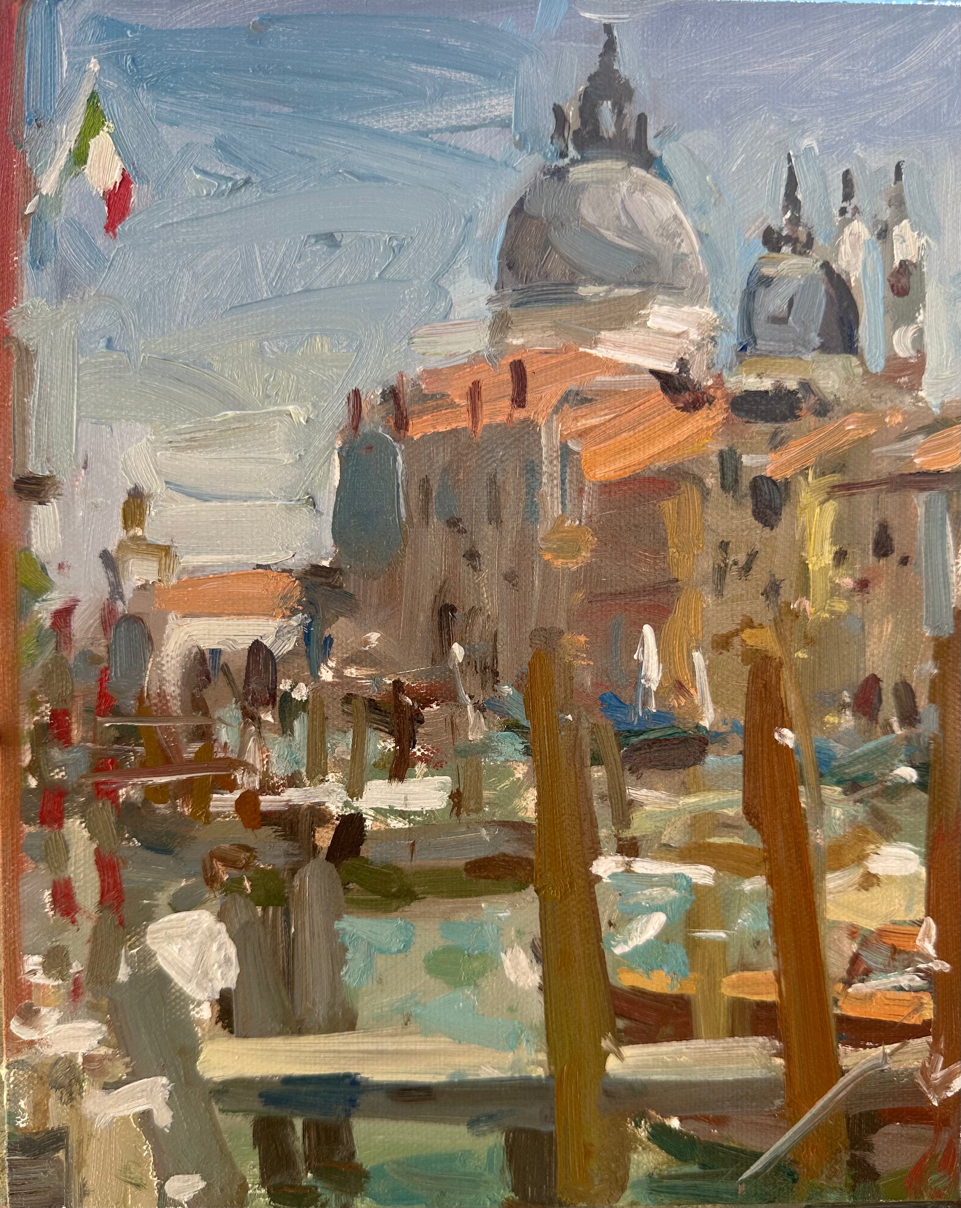 Pleinair painting of the salute venice